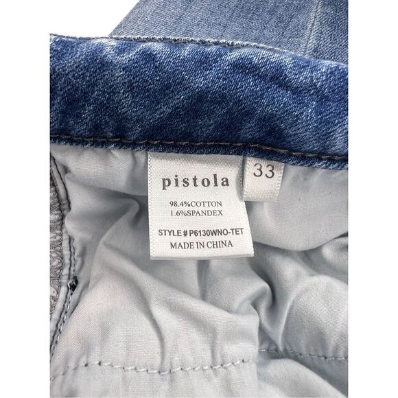 Pistola Women’s 33 Premium Denim Medium Wash Distressed High Rise Crop Jeans - Picture 4 of 6